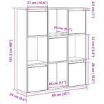 vidaXL Knižnica biela 89x24x101,5 cm kompozitné drevo – Obrázok 10