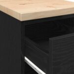 vidaXL Garážová skriňa čierny 30x51x85 cm masívna borovica – Obrázok 9