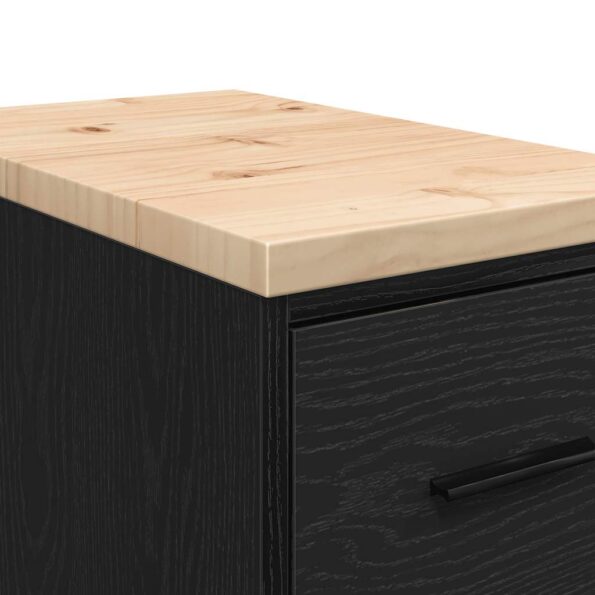 vidaXL Garážová skriňa čierny 30x51x85 cm masívna borovica – Obrázok 10