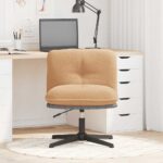 vidaXL Otočná kancelárska stolička béžová látková – Obrázok 3