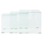 vidaXL Sada 3 stolíkov z tvrdeného skla, priehľadné – Obrázok 6