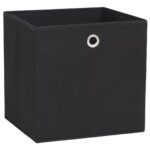 vidaXL Úložné boxy, 4 ks, netkaná textília, 32x32x32 cm, čierne – Obrázok 5