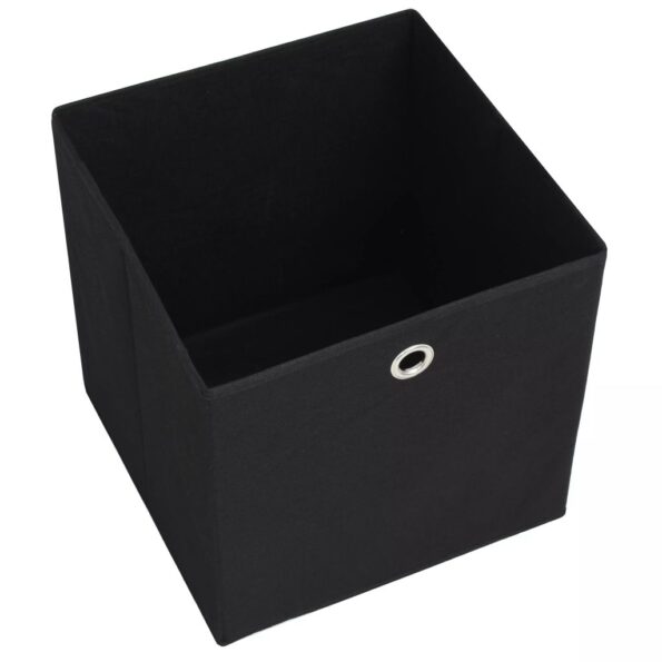 vidaXL Úložné boxy, 4 ks, netkaná textília, 32x32x32 cm, čierne – Obrázok 6
