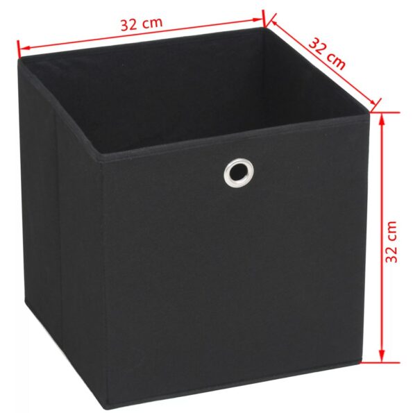 vidaXL Úložné boxy, 4 ks, netkaná textília, 32x32x32 cm, čierne – Obrázok 7