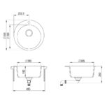 vidaXL Granitový kuchynský drez s jednou vaničkou, okrúhly, čierny – Obrázok 5