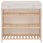 vidaXL Regál na topánky s krytom, biely 79x40x80 cm, látka – Obrázok 2