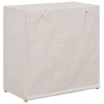 vidaXL Regál na topánky s krytom, biely 79x40x80 cm, látka – Obrázok 3