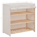 vidaXL Regál na topánky s krytom, biely 79x40x80 cm, látka – Obrázok 6