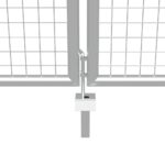 vidaXL Záhradná brána, pozinkovaná oceľ 415x175 cm, strieborná – Obrázok 4