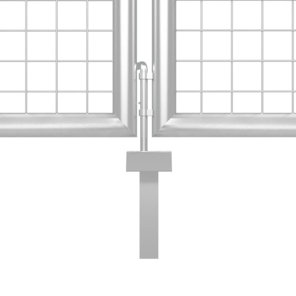 VXL8718475736202_g_en_hd_2.jpg vidaXL Záhradná brána, oceľ 350x75 cm, strieborná – Obrázok 3