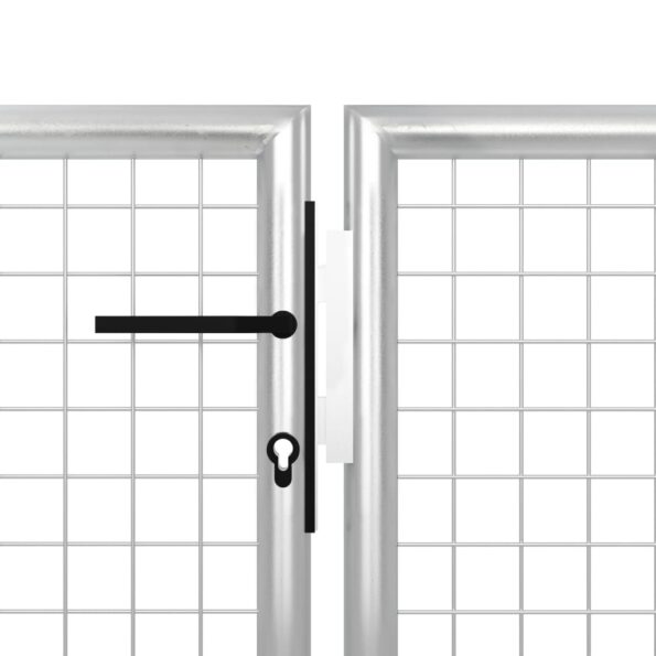 VXL8718475736202_g_en_hd_3.jpg vidaXL Záhradná brána, oceľ 350x75 cm, strieborná – Obrázok 4