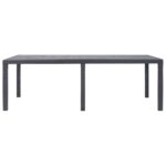 vidaXL Záhradný stôl hnedý 220x90x72 cm plastový s ratanovým vzhľadom – Obrázok 3