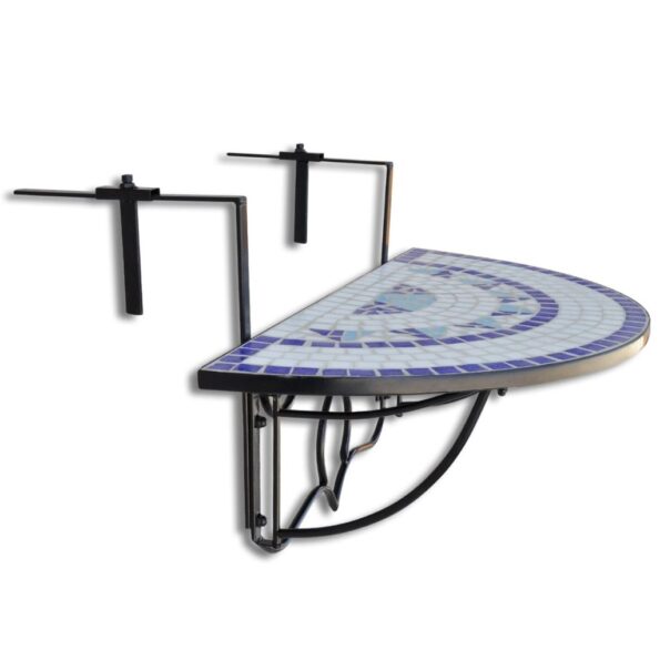VXL8718475874492_g_en_hd_2.jpg vidaXL Závesný stolík na balkón, modro biely, mozaikový – Obrázok 4