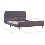 vidaXL Rám postele bez matraca Taupe látka 135x190 cm – Obrázok 6