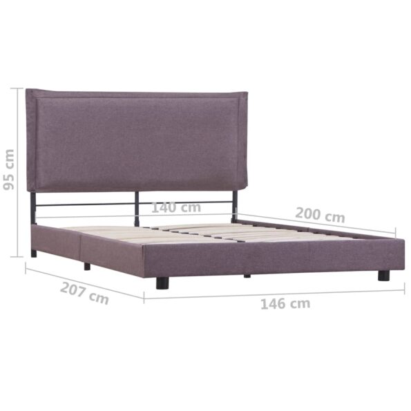 vidaXL Rám postele bez matraca Taupe látka 135x190 cm – Obrázok 7