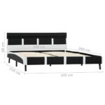vidaXL Posteľný rám s LED, čierny, umelá koža 140x200 cm – Obrázok 9