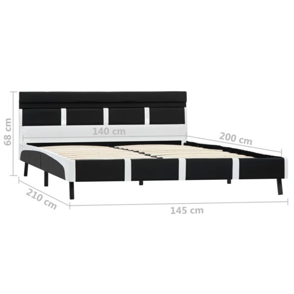 vidaXL Posteľný rám s LED, čierny, umelá koža 140x200 cm – Obrázok 9