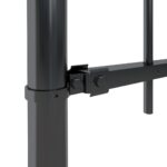 vidaXL Záhradný plot s oblúkom navrchu, oceľový 714,5x120 cm, čierny – Obrázok 4