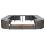 vidaXL Štvorcový rám k vírívke, sivý 268x268x55 cm, polyratan – Obrázok 2