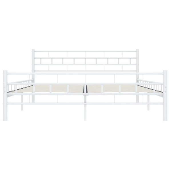 vidaXL Posteľný rám, biely, kov 140x200 cm – Obrázok 4
