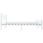 vidaXL Posteľný rám, biely, kov 140x200 cm – Obrázok 5