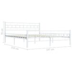 vidaXL Posteľný rám, biely, kov 140x200 cm – Obrázok 8