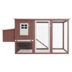 vidaXL Vonkajšia klietka/domček pre sliepky s 1 hniezdom, hnedá, drevo – Obrázok 4