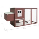 vidaXL Vonkajšia klietka/domček pre sliepky s 1 hniezdom, hnedá, drevo – Obrázok 8