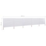 vidaXL 5-panelová zábrana proti vetru látková 600x160 cm piesková a biela – Obrázok 6