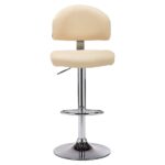 vidaXL Barová stolička, krémová, umelá koža – Obrázok 3