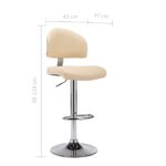 vidaXL Barová stolička, krémová, umelá koža – Obrázok 7