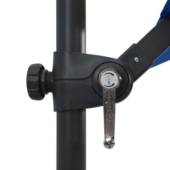 vidaXL Závesný slnečník s LED a oceľovou tyčou 250x250 cm, azúrový – Obrázok 7