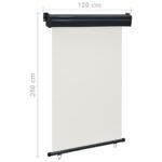vidaXL Bočná markíza na balkón 125x250 cm, krémová – Obrázok 10