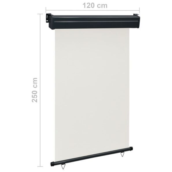 vidaXL Bočná markíza na balkón 125x250 cm, krémová – Obrázok 10
