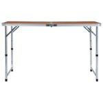 vidaXL Skladací kempingový stôl 120x60 cm hliníkový – Obrázok 3