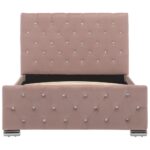 vidaXL Posteľný rám, ružový, zamat 100x200 cm – Obrázok 4