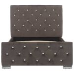 vidaXL Posteľný rám, sivý, zamat 90x200 cm – Obrázok 4