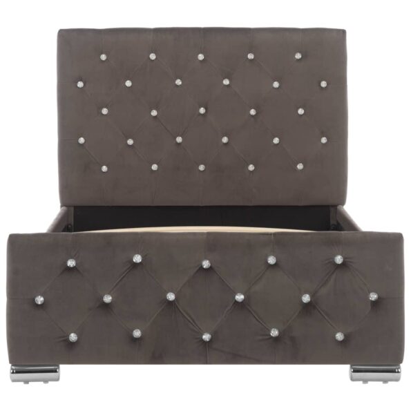 vidaXL Posteľný rám, sivý, zamat 90x200 cm – Obrázok 4