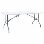 vidaXL Skladací záhradný stôl biely 180x72x72 cm HDPE