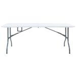 vidaXL Skladací záhradný stôl biely 180x72x72 cm HDPE – Obrázok 2