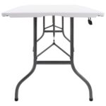 vidaXL Skladací záhradný stôl biely 180x72x72 cm HDPE – Obrázok 3