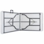 vidaXL Skladací záhradný stôl biely 180x72x72 cm HDPE – Obrázok 6