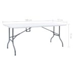 vidaXL Skladací záhradný stôl biely 180x72x72 cm HDPE – Obrázok 8