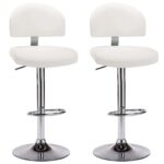 vidaXL Barové stoličky 2 ks biele umelá koža – Obrázok 2