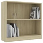 vidaXL Knižnica dub sonoma 80x24x75 cm kompozitné drevo – Obrázok 3