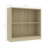 vidaXL Knižnica dub sonoma 80x24x75 cm kompozitné drevo – Obrázok 6