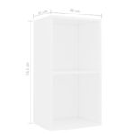 VidaXL Knižnica Biela 40x30x76,5 cm Konštrukcia dreva – Obrázok 6