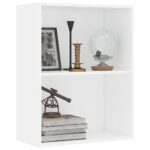 vidaXL Knižnica biela 60x30x76,5 cm kompozitné drevo – Obrázok 3