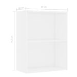 vidaXL Knižnica biela 60x30x76,5 cm kompozitné drevo – Obrázok 6