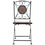 vidaXL 3-dielna mozaiková bistro súprava, keramika, oranžová/sivá – Obrázok 5